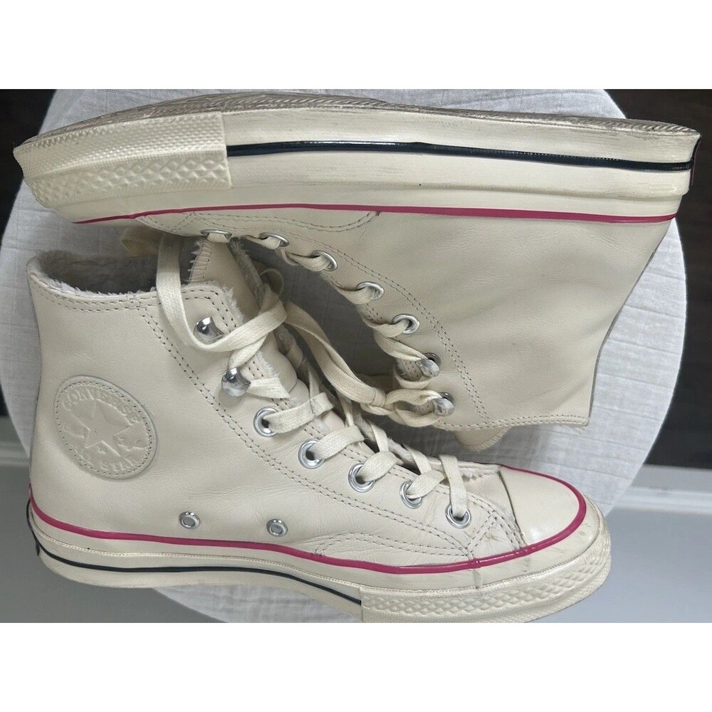 Converse Women's Chuck 70 Hi Street Warmer Leather 162434C Natural Ivory Size 7